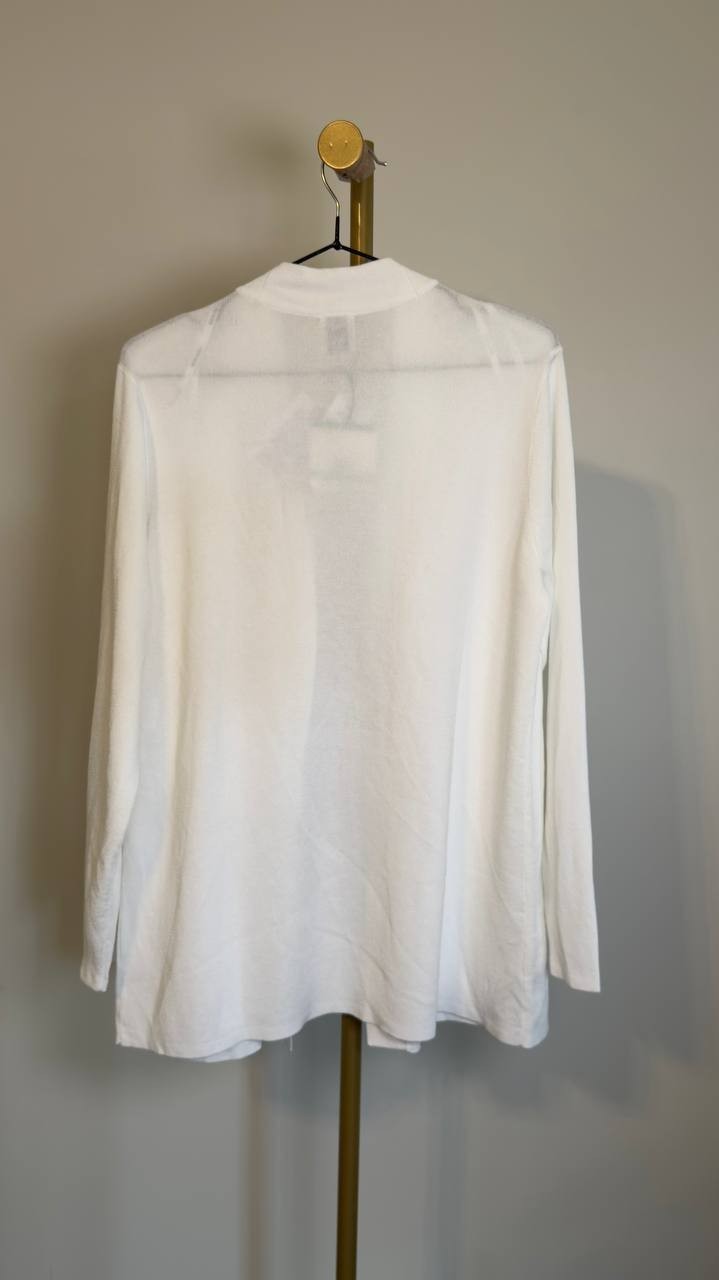 Anne Klein Malibu Cardigan White L NWT $99
