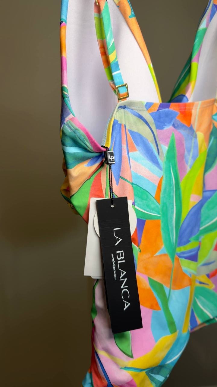 La Blanca Tropi-Flage Tankini Top & Hipster Bottoms Multi 12 NWT $79