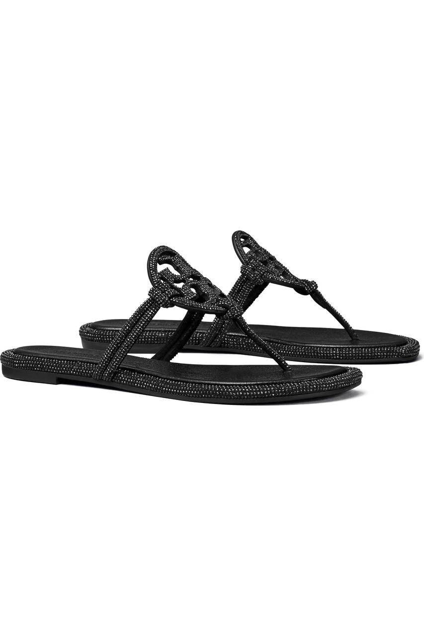 Tory Burch Thong Sandals Perfect Black 6 New $300.00