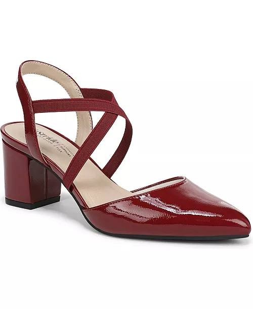 LifeStride Dark Cherry Faux Patent Slingback Pumps 11M NIB $69.99