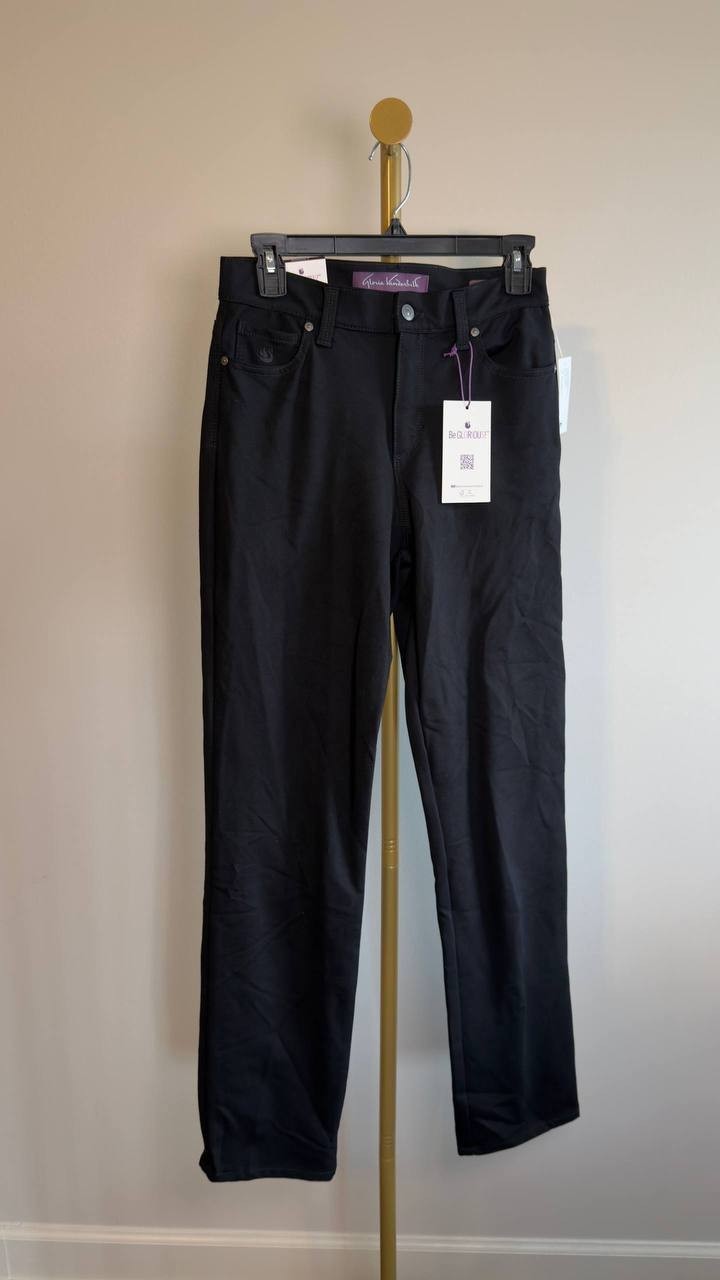 Gloria Vanderbilt Amanda Ponte High‑Rise Pants Black 4 NWT $54
