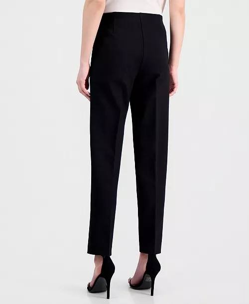 Anne Klein Compression Pull‑On Hollywood‑Waist Ankle Pants Black M NWT $79