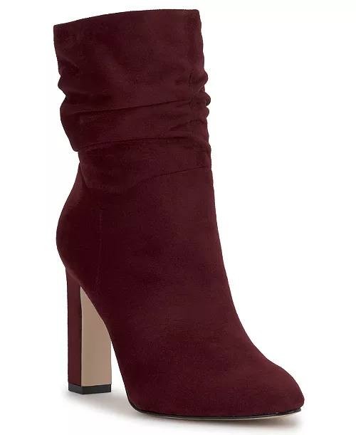 Jessica Simpson Mixtesa Booties 6M Dark Cherry Slouch Block Heel NIB msrp$109