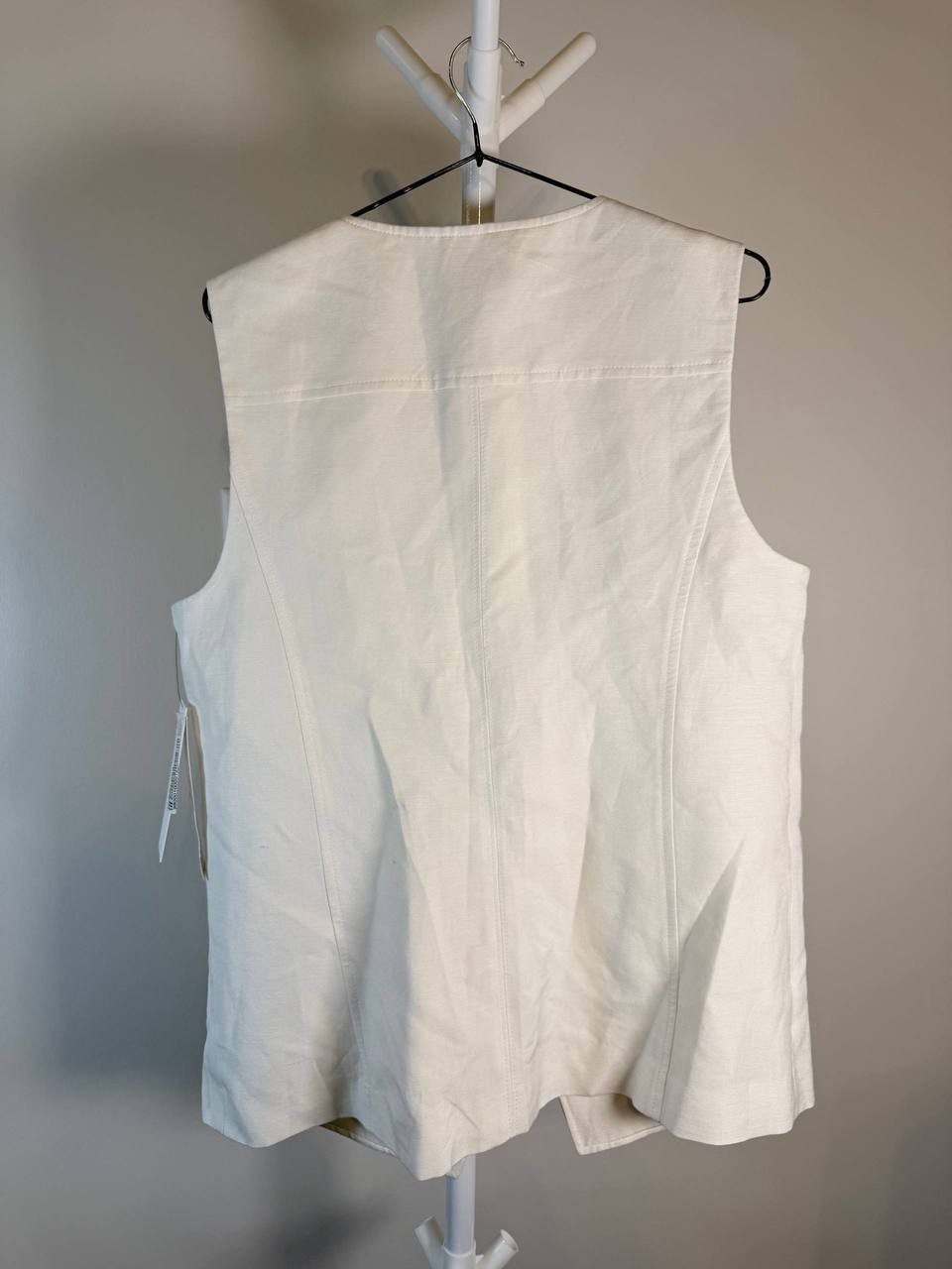 Calvin Klein Linen Blend Vest – Cream – Size 12 – NWT – $139