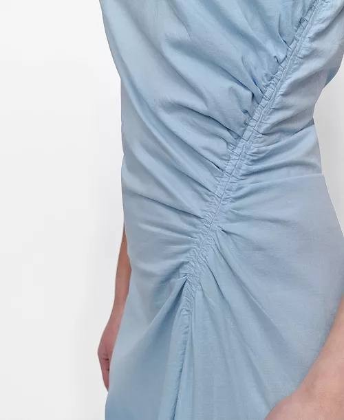 DKNY Dip-Dyed Ruched Midi Dress – Cornflower Blue, Size 6