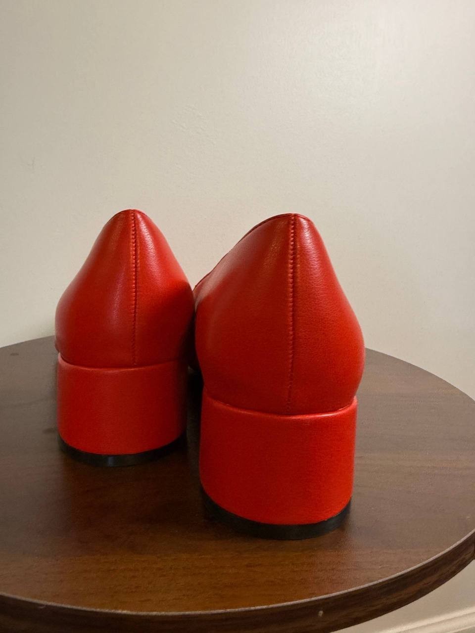 Journee Collection Saarii Slip‑On Block Heel Pumps – Red – Size 11W – NIB