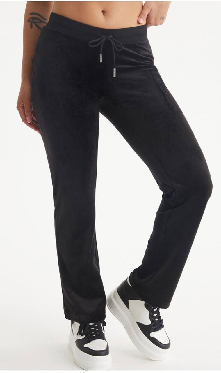 Juicy Couture OG Big Bling Velour Track Pants Black XS NWT $99