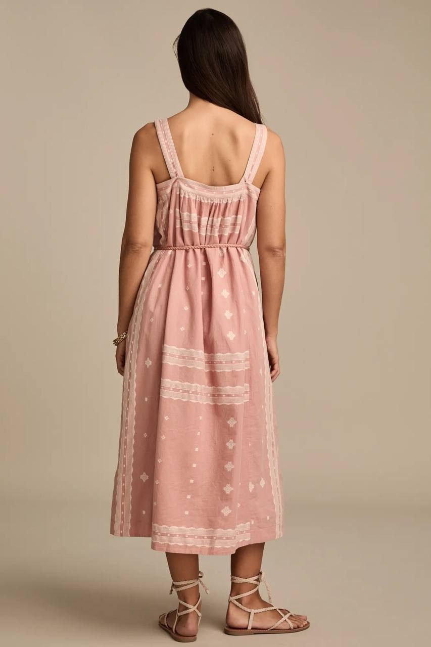 Lucky Brand Belted Henley Midi Dress – Peach – Size M/M – NWT – $129