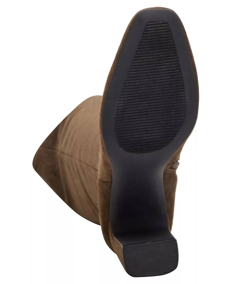 Madden Girl Wisee Boots 8.5 Olive Microsuede Knee‑High Block Heel New In Box $99