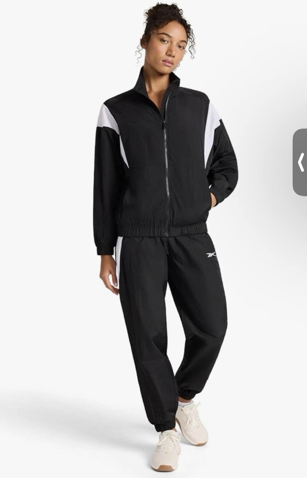 Reebok Women’s Colorblocked Track Suit Jacket Joggers Black $110 NWT