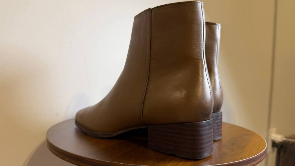 Easy Spirit Sidney Booties 6M Taupe Leather Square Toe Zip Comfort NIB msrp$169
