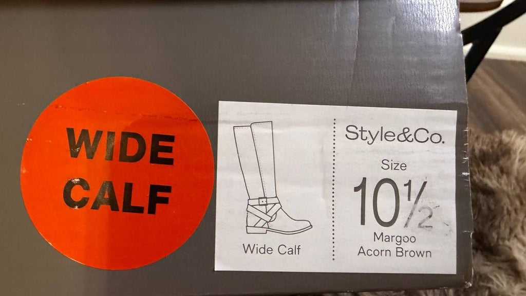 Style & Co Margoo Riding Boots 8M  Black Tall Zip Buckle NIB msrp$79.90