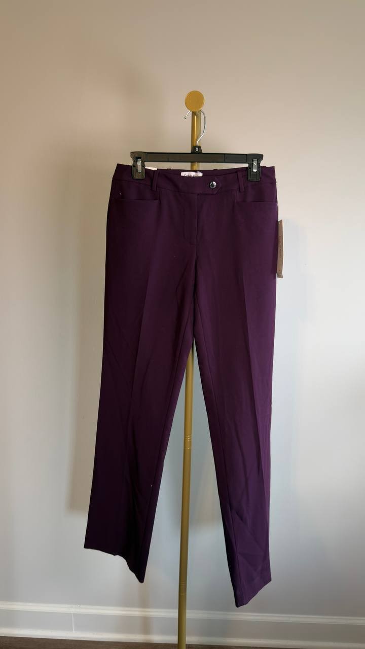 Calvin Klein Lux Updated Modern Fit Pants Women’s Size 2 Purple NWT $99