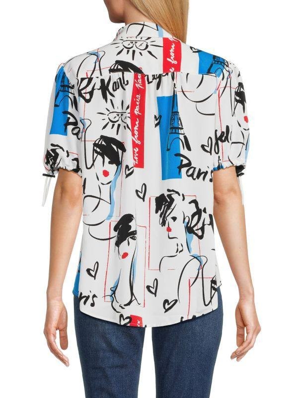 Karl Lagerfeld Paris Printed Belted Shirt Dress – Size 1X – NWT – Long Sleeve