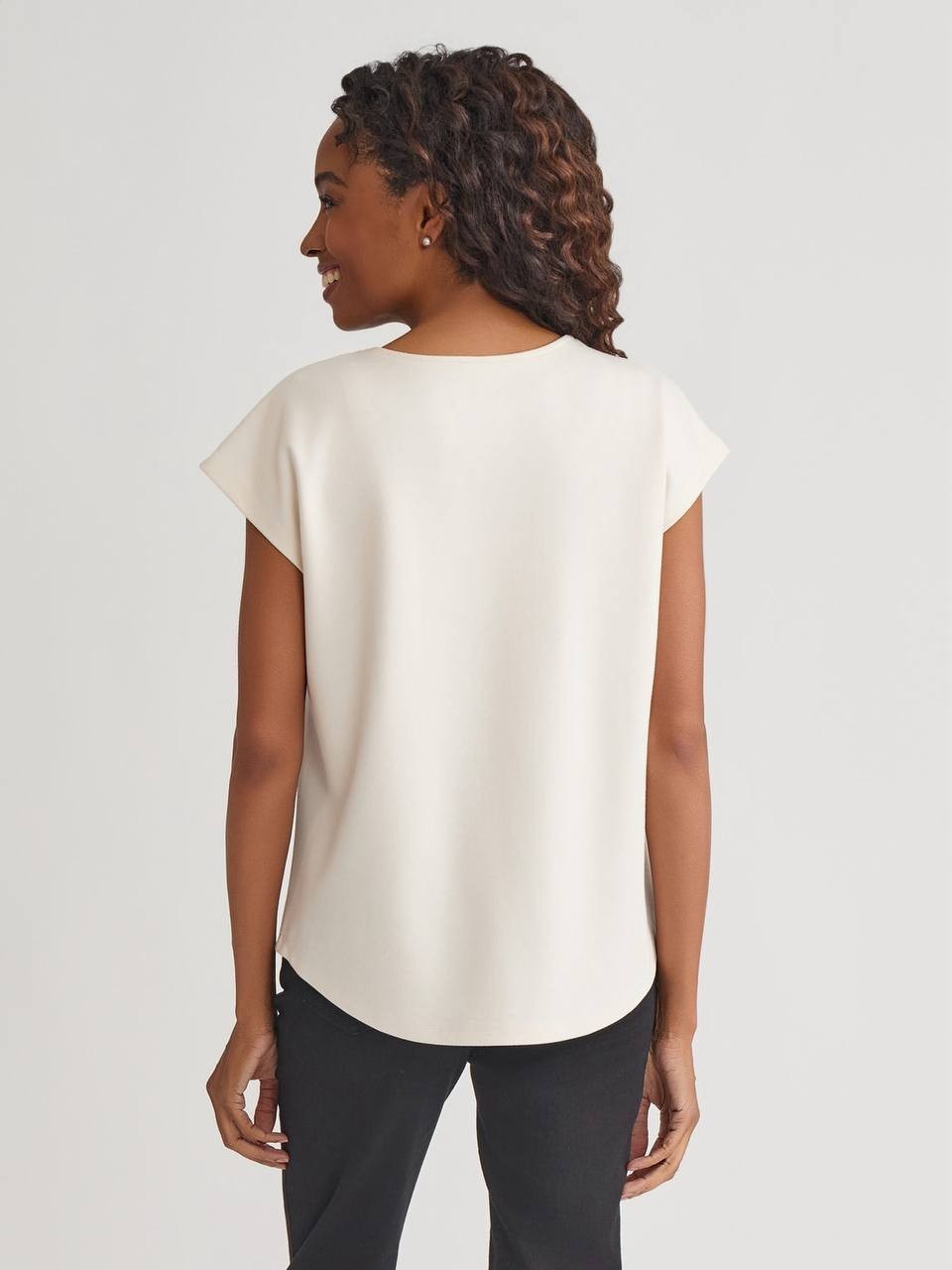 Jones New York Drop Shoulder Serenity Knit Top Ivory M Good Condition msrp$59.50