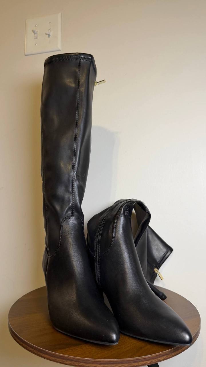 Jones New York Sonton Boots 9.5M Black Knee‑High Zip Block Heel NIB msrp$109.50