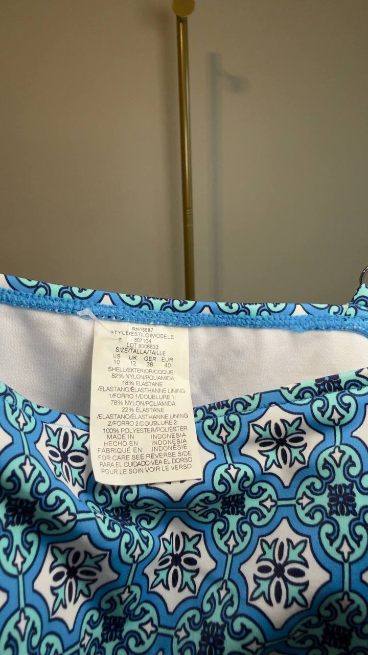 Beach House Brandy Tankini Top Molokini Tile Multi 10 NWOT $89