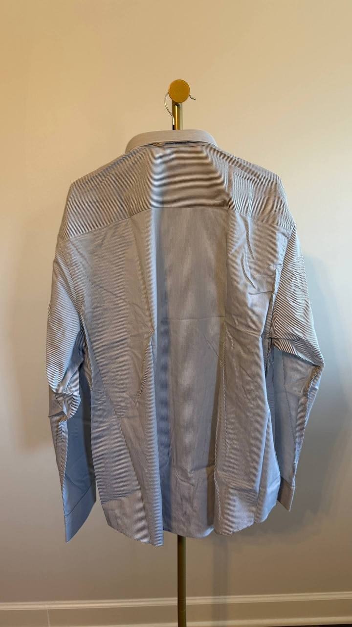 Alfani Men’s Fitted  Texture Stripe Dress Shirt XXL $60 NWT