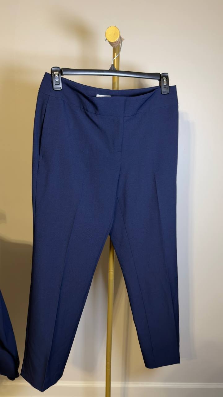 Le Suit Crepe One‑Button 2‑Piece Pantsuit Indigo 10 NWOT $149