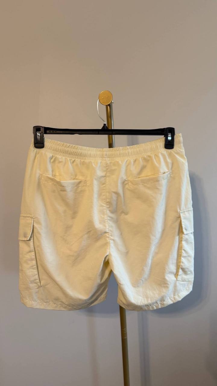 Agtawh All Good Things Are Welcome Here Men’s Cargo Shorts Beige L $74 NWT
