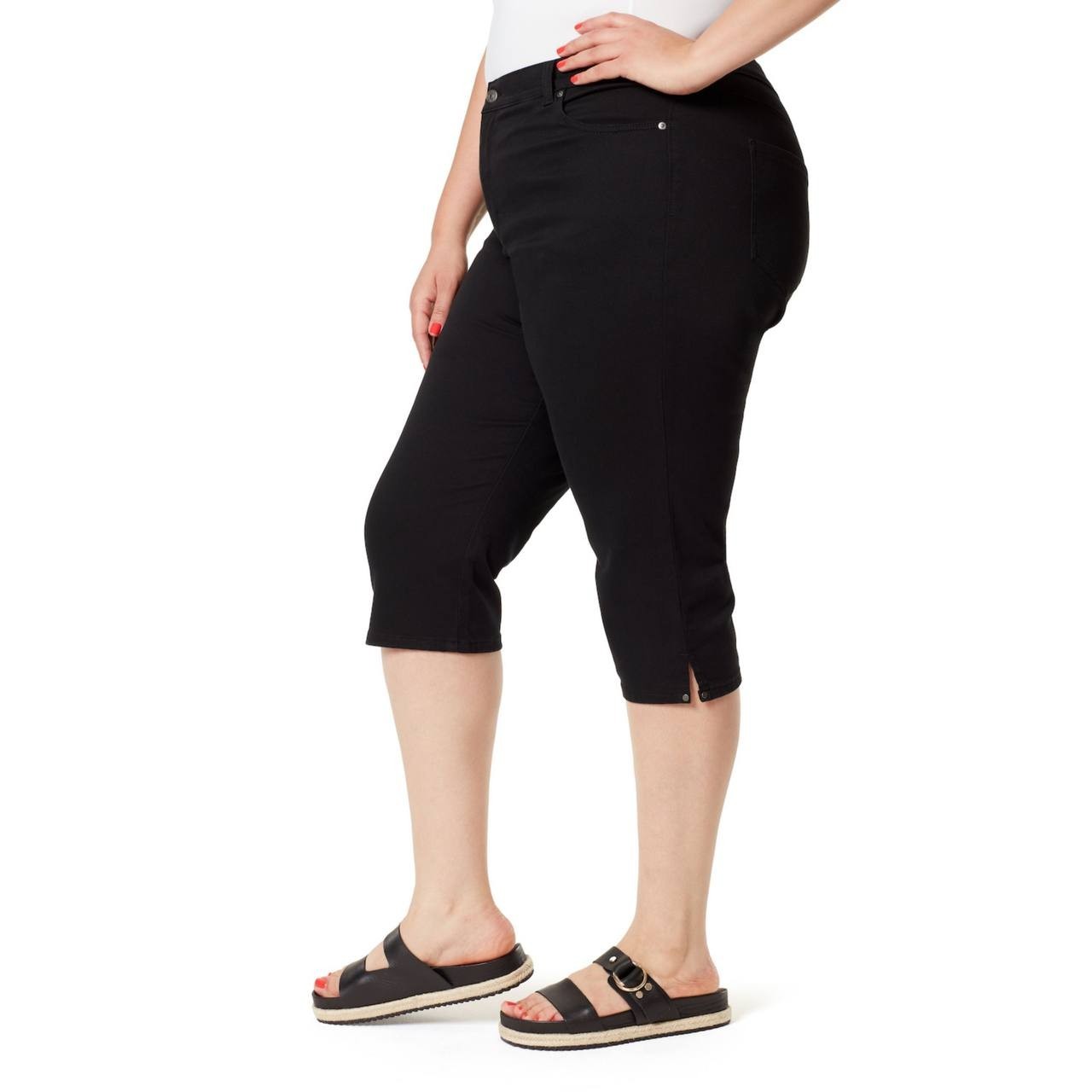 Gloria Vanderbilt Amanda Capri Pants Plus Size 20W Black NWT $50