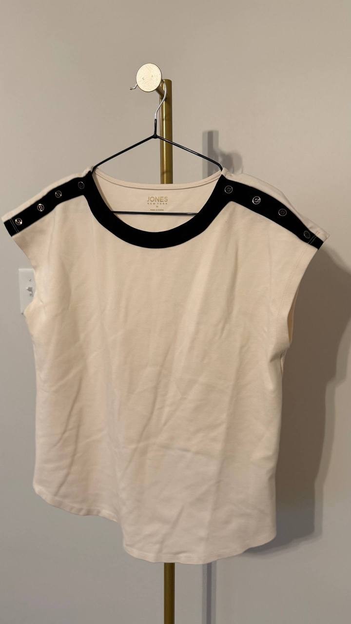 Jones New York Drop Shoulder Serenity Knit Top Ivory M Good Condition msrp$59.50