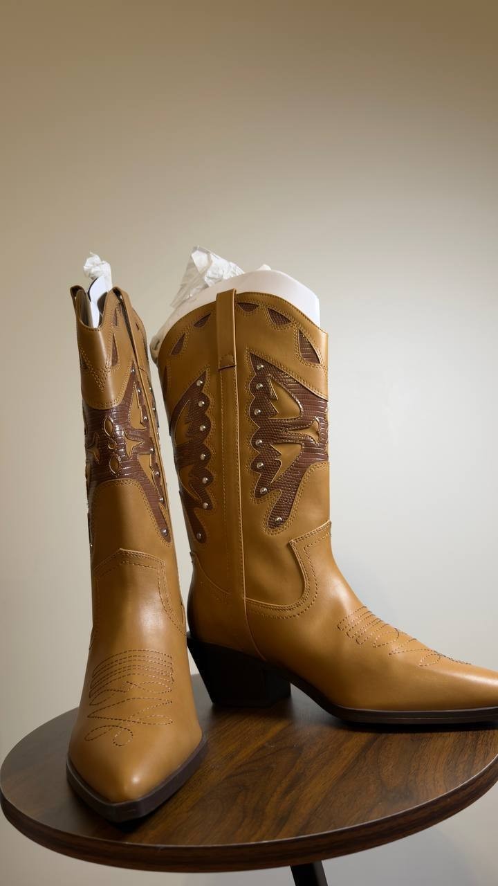 Madden Girl  Cowboy Boots  Natural Brown  7.5  New  $100