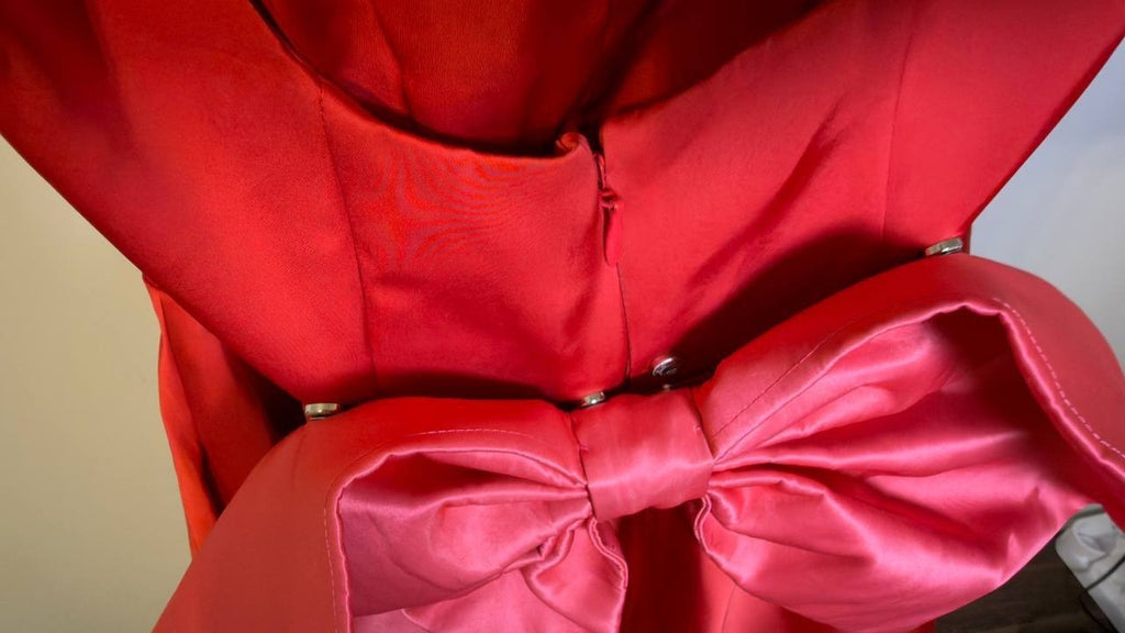 Disney Minnie Mouse Bow‑Back Fit & Flare Party Dress Red M NWT $129