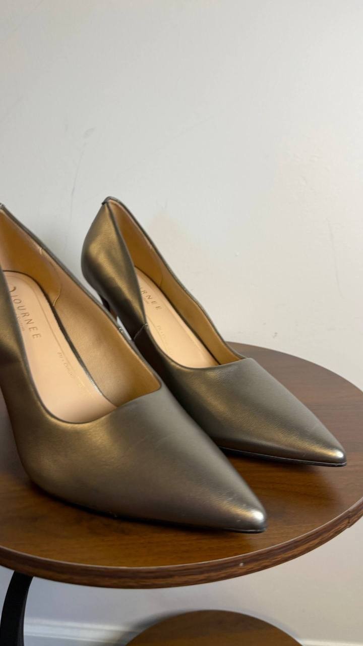 Journee Collection Venus Pumps 12M Pewter Pointed Toe Stiletto NIB msrp$93
