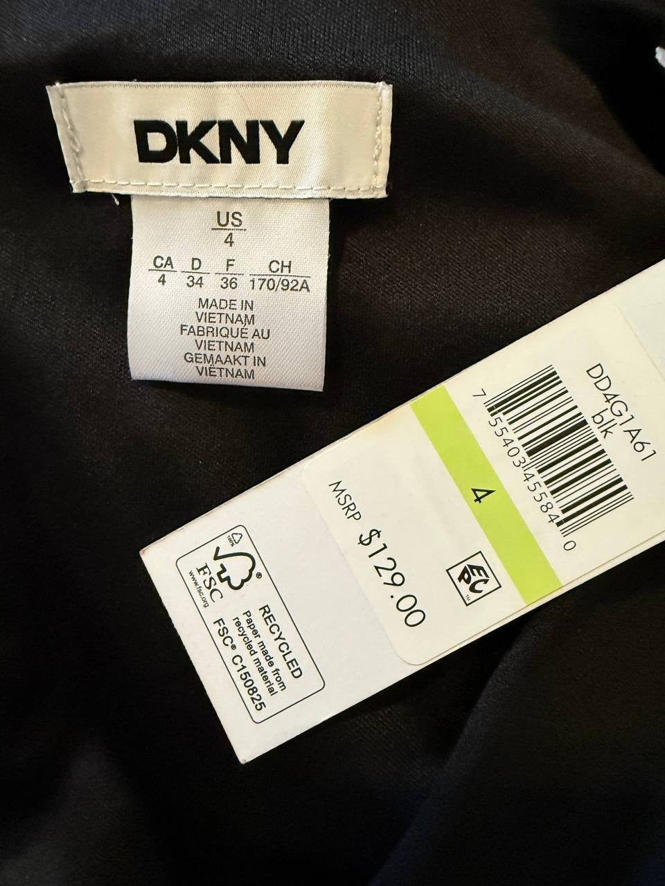 DKNY Women’s Solid Wrap Sheath Dress – Black – Size 4 – NWT – $129