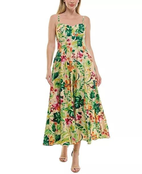 Taylor Printed Sweetheart Fit&Flare Midi Dress Floral Size10 NWOT $128