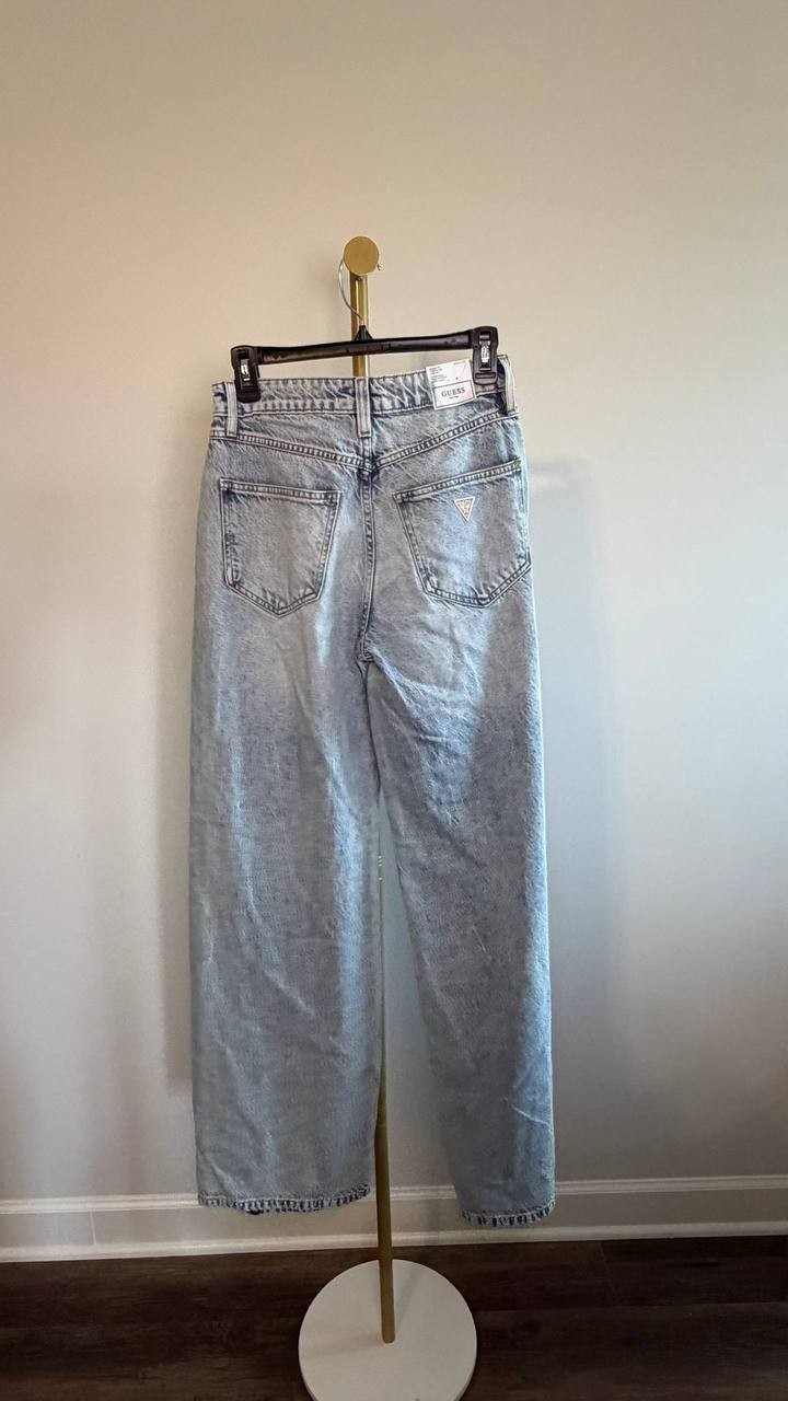 Guess Eco Bellflower Wide‑Leg Flared Jeans Blue 26x32 NWT $118