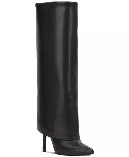 I.N.C.  Cuffed  Dress  Boots  Black  Man‑Made  7.5M  New  $129.90