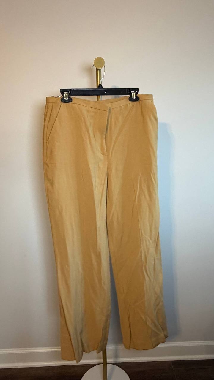DKNY High‑Rise Sueded Canvas Pants Whiskey 12 NWT $99
