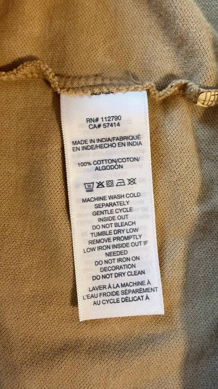 True Religion Men’s Mineral Patch Henley Tee Scuffed Beige L/G $79 NWT