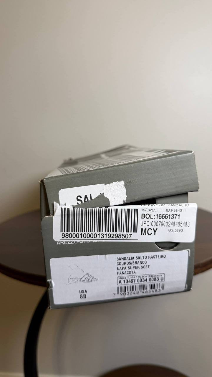 Arezzo Panacota Leather Flat Sandals 8B NIB MSRP $79