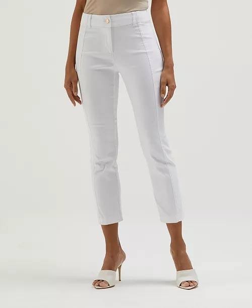 Rafaella Women’s Petite Satin Luxe Crop Pants White 4P $69 NWT