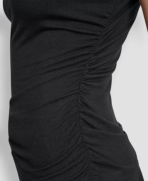 DKNY Mock‑Neck Sleeveless Side‑Ruched Top – PXL – Black – NWT – $49