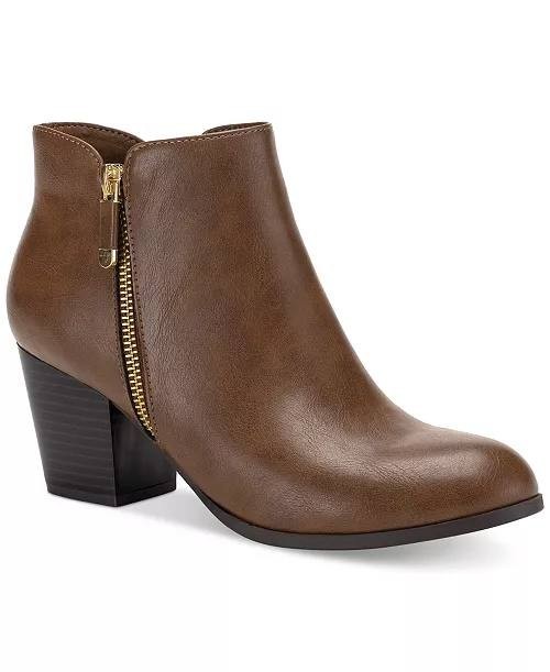 Style & Co Ankle Booties 9M Cognac Man‑Made New (No Box) MSRP $80