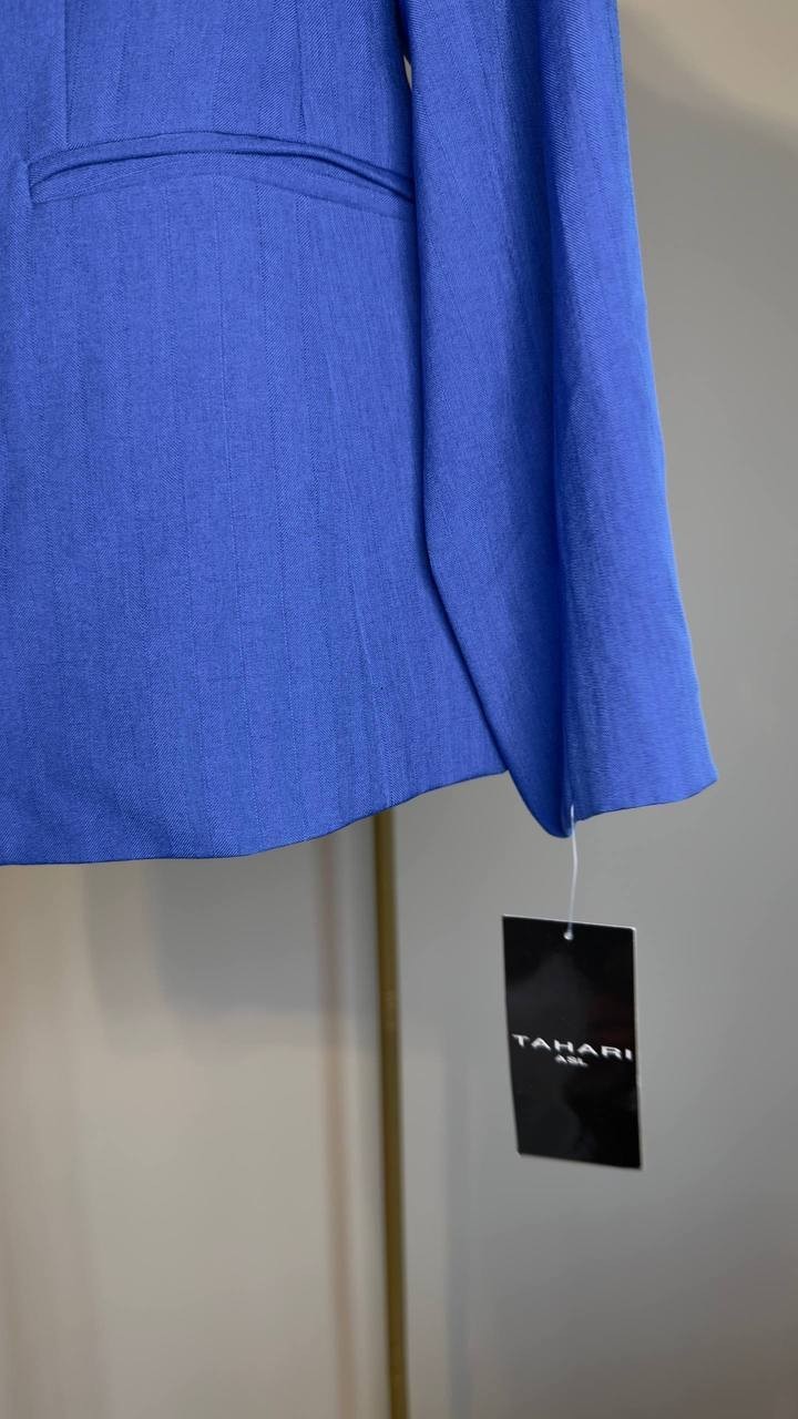 Tahari ASL Faux Double Breasted Jacket New Royal 16 NWT $139