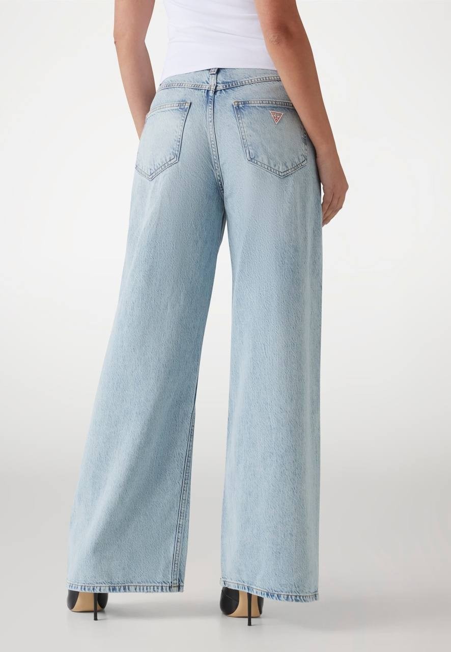 Guess Eco Bellflower Wide‑Leg Flared Jeans Blue 26x32 NWT $118
