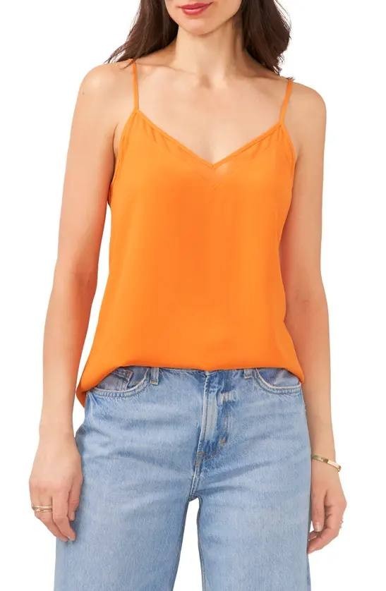 1.STATE Chiffon Inset Tank Russet Orange XL NWT $39