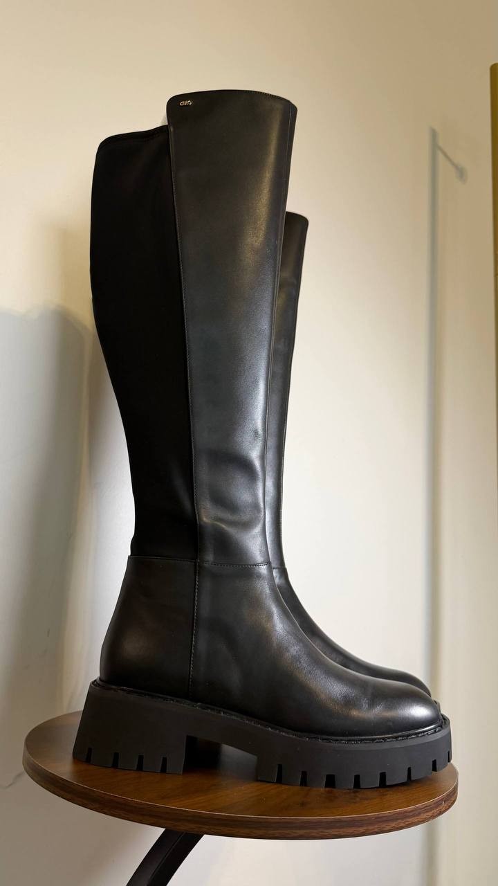 Michael Michael Kors Black Leather Tall Boots 9.5W New in Box MSRP $358