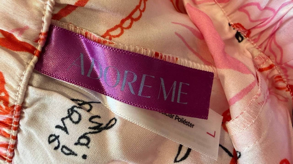 Adore Me Pink Lovely Print Lounge Sleep Shorts Size L NWOT Cozy Relaxing Wear