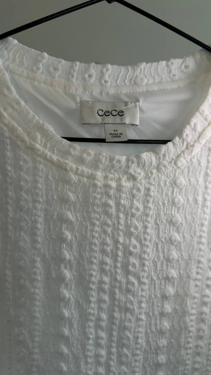 CeCe Sleeveless Crewneck Midi Dress New Ivory XS NWT $99