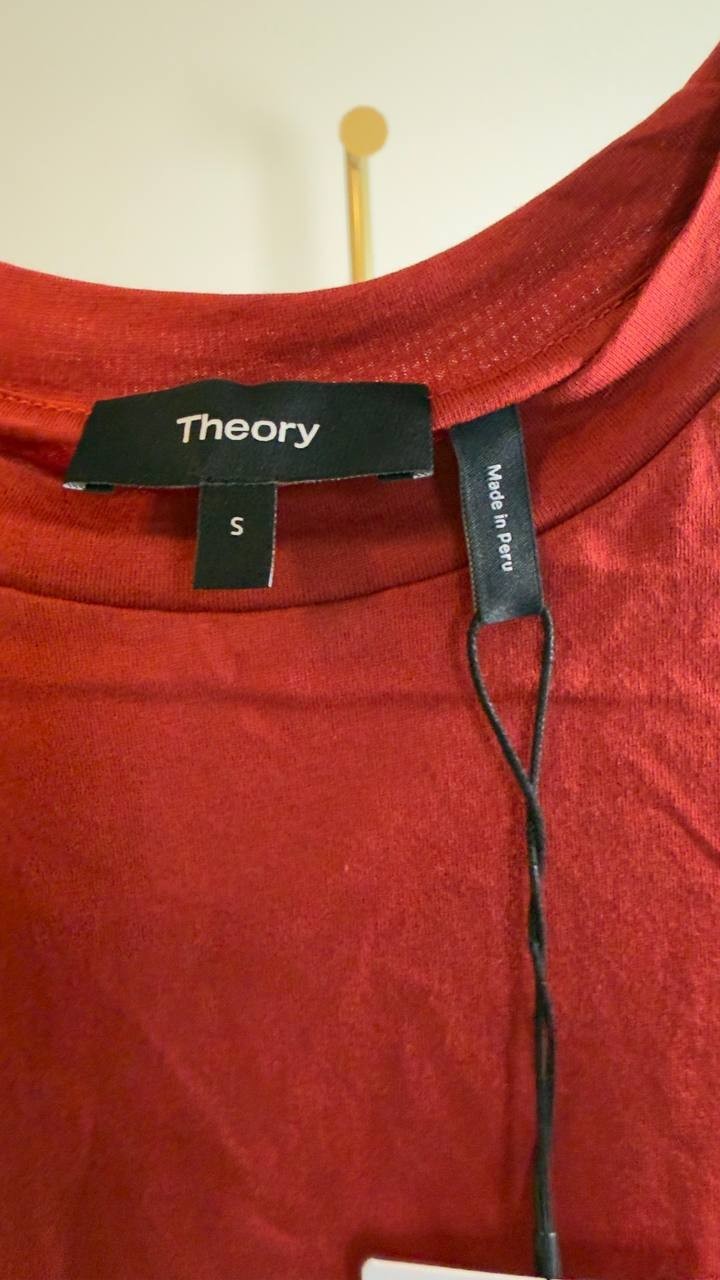 Theory Tiny Tee Organic Slub Cotton Cherry S NWT $75