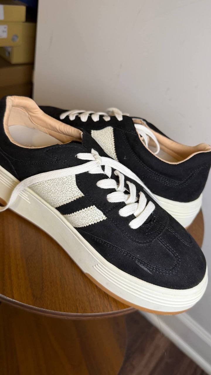 Madden Girl Black Multi Microsuede Platform Sneakers 8.5M NIB MSRP $65