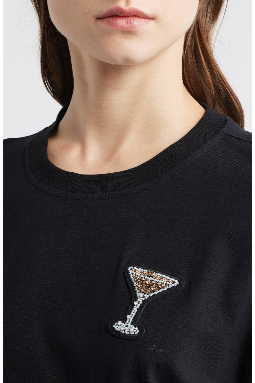 BOSS Orange Martini Appliqué Short‑Sleeve T‑Shirt Black L NWT $79