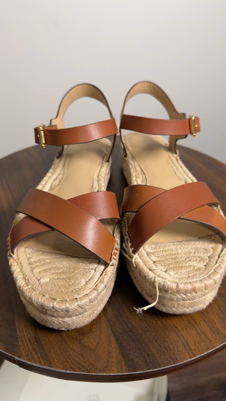 Lauren  Ralph  Lauren   Espadrilles  Sandals  Lauren  Tan  7.5  B  Pre‑owned 