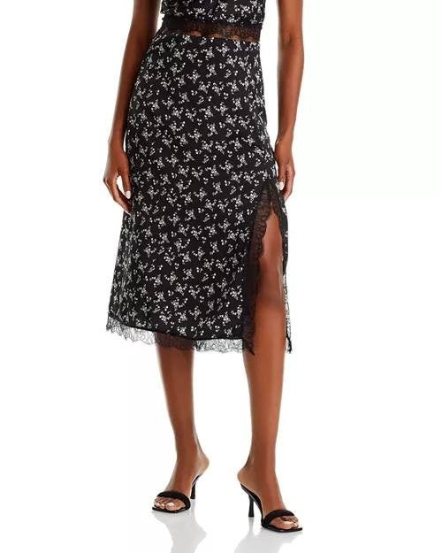 LUCYPARIS “Reza” Lace‑Trim Skirt – Size S – NWT – $88